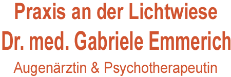 Praxis an der Lichtwiese, Dr. Gabriele Emmerich, Augenärztin & Psychotherapeutin, Ohlystr. 52, 64285 Darmstadt (Schriftzug)